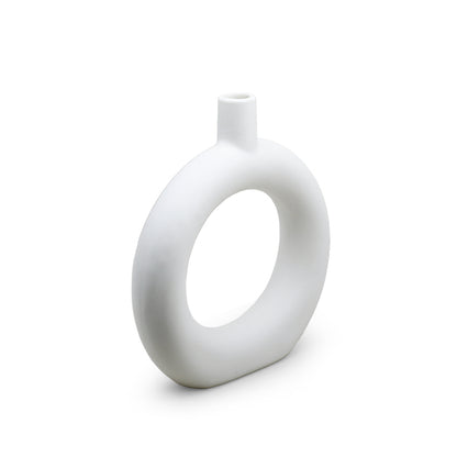 FLORERO CIRCULAR DECO 24CM COLOR BLANCO LH-3728