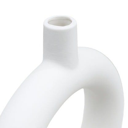 FLORERO CIRCULAR DECO 24CM COLOR BLANCO LH-3728