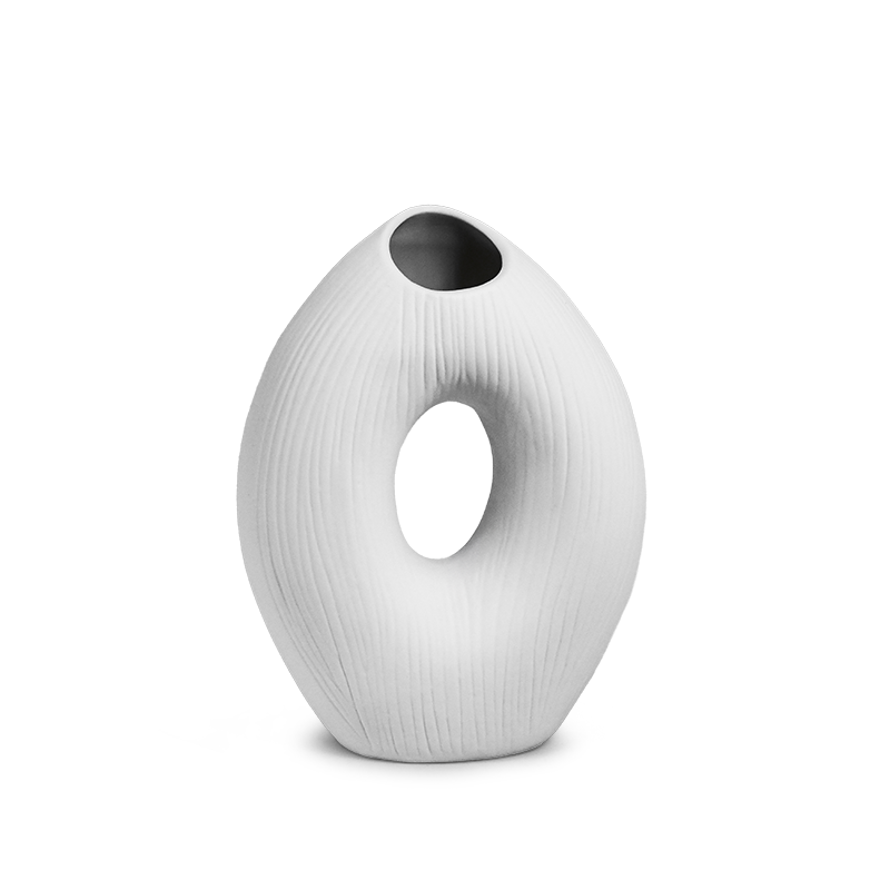 FLORERO OVALADO  DECO 19CM COLOR BLANCO LH-3725