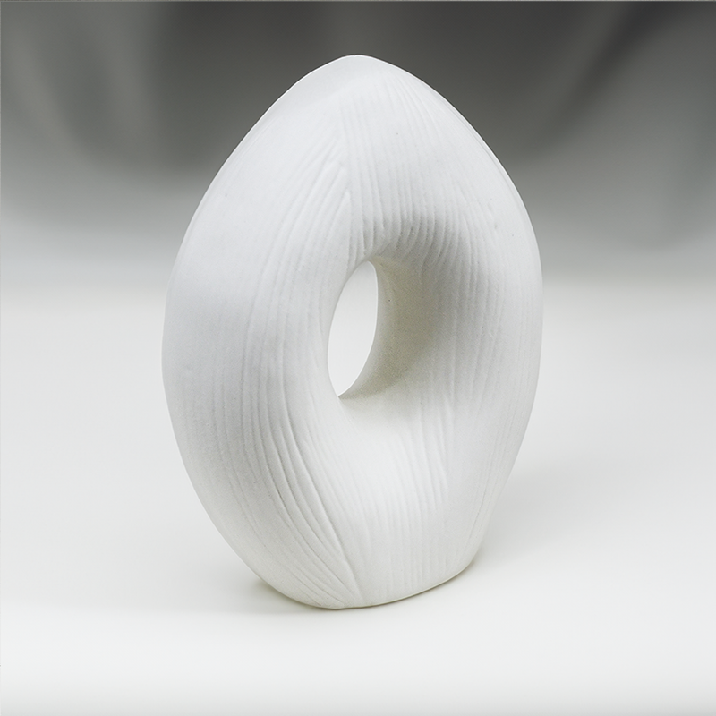 FLORERO OVALADO  DECO 19CM COLOR BLANCO LH-3725