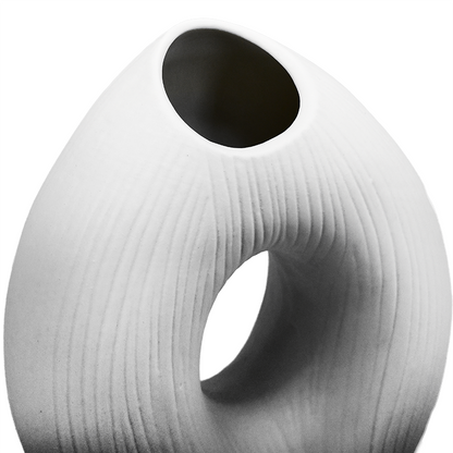 FLORERO OVALADO  DECO 19CM COLOR BLANCO LH-3725