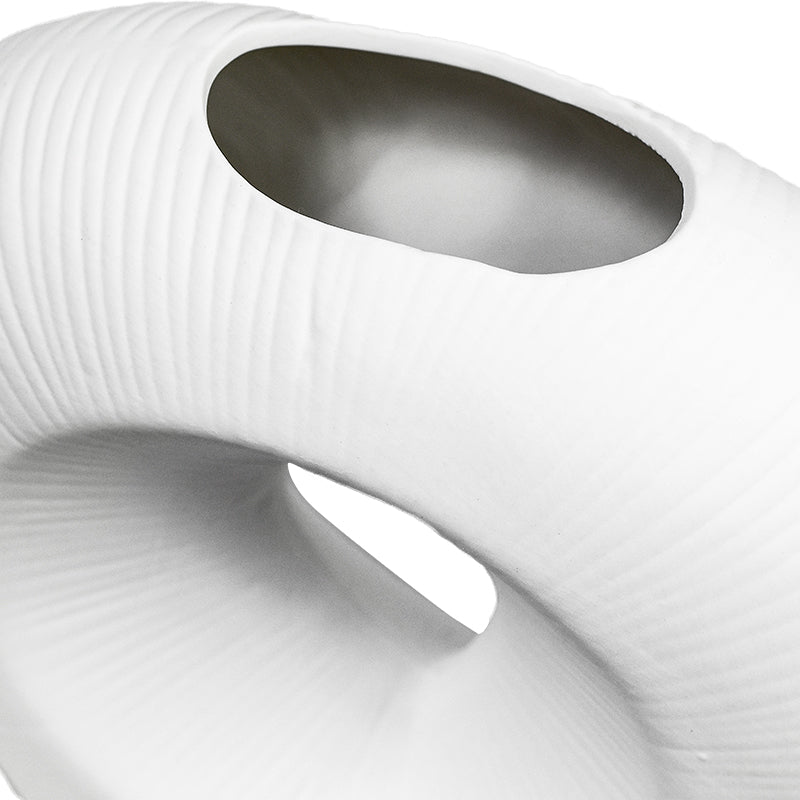 FLORERO OVALADO  DECO 23CM COLOR BLANCO LH-3726