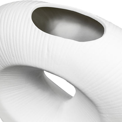 FLORERO OVALADO  DECO 23CM COLOR BLANCO LH-3726