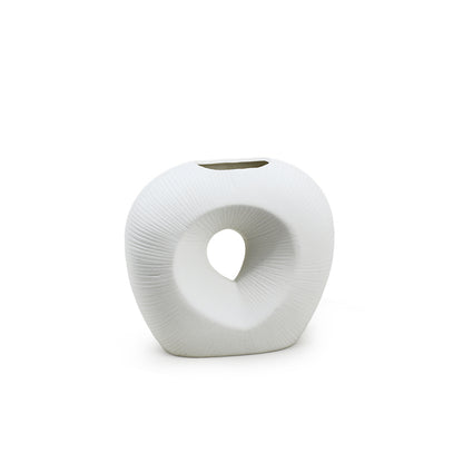 FLORERO OVALADO  DECO 18CM COLOR BLANCO LH-3727