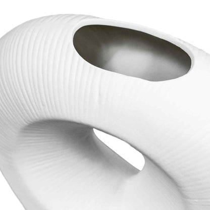 FLORERO OVALADO  DECO 18CM COLOR BLANCO LH-3727