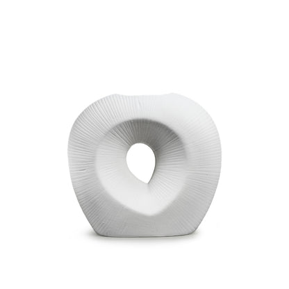FLORERO OVALADO  DECO 18CM COLOR BLANCO LH-3727