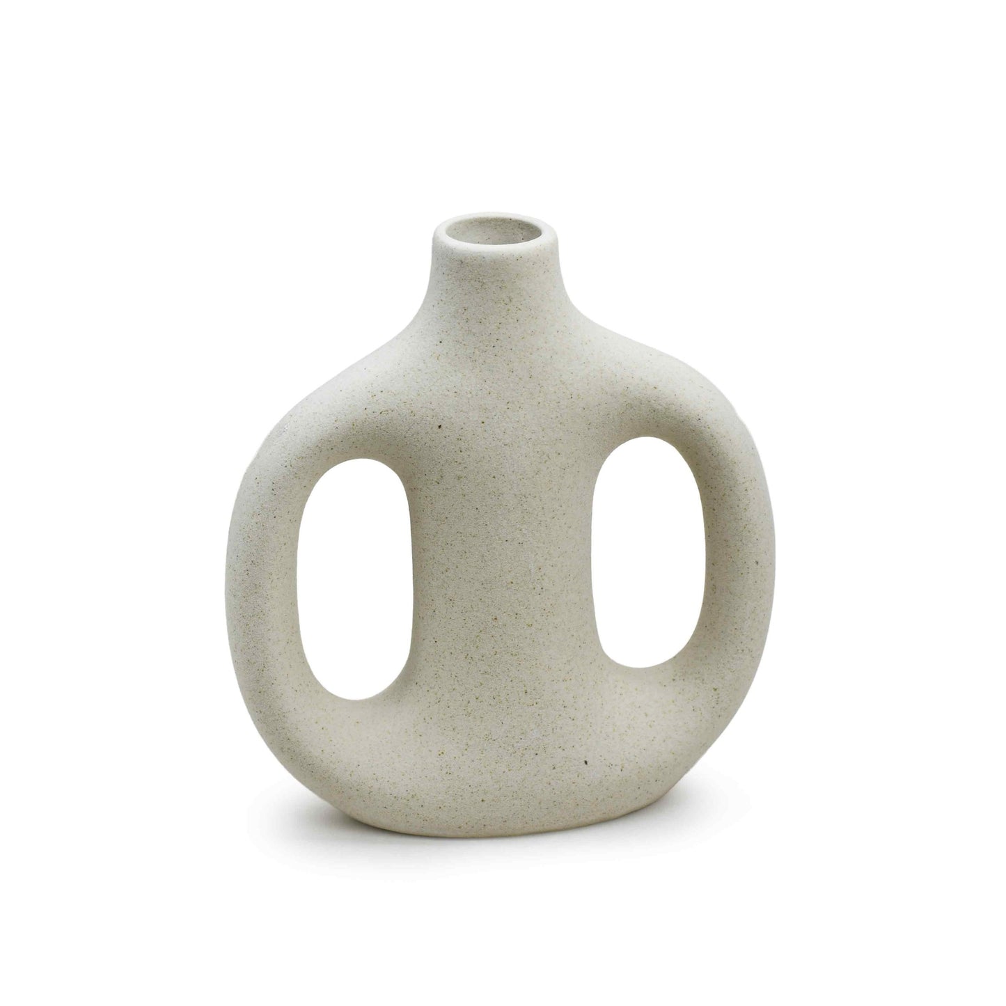 FLORERO DOBLE AZA 17CM COLOR ARENA LH-3717