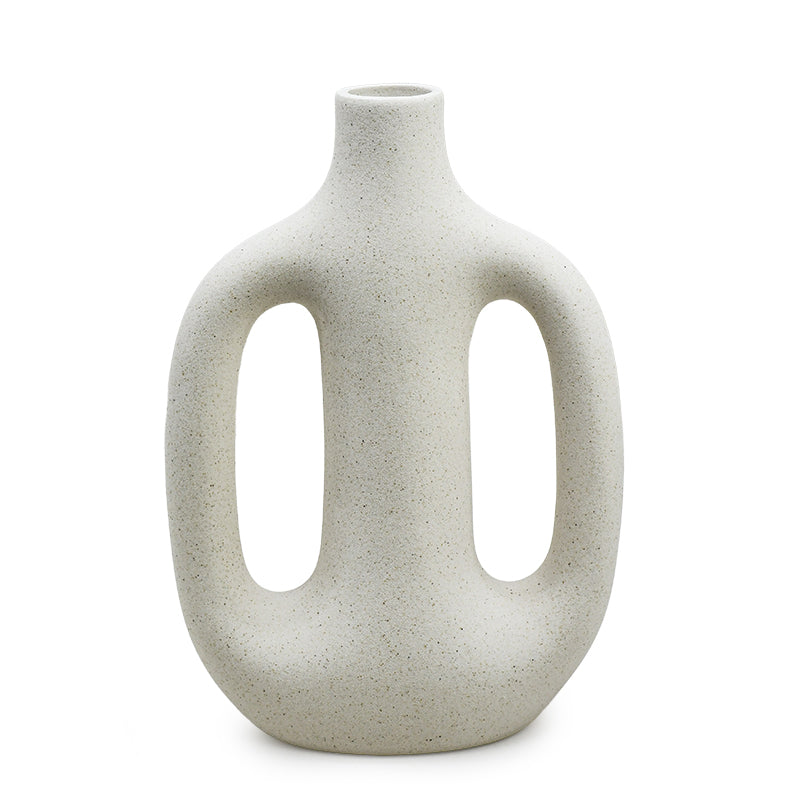 FLORERO DOBLE AZA 23CM COLOR ARENA LH-3718