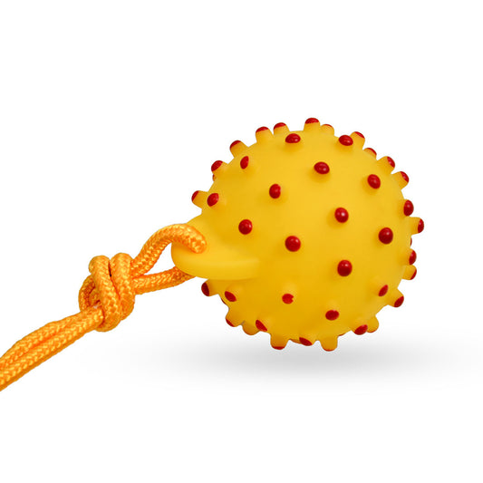 PELOTA GOMA CON SONIDO Y CUERDA P/MASCOTA LH-3337