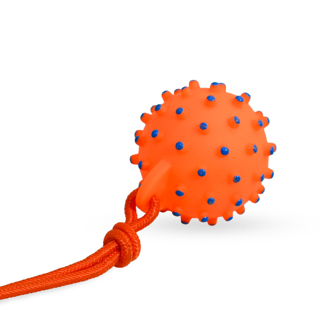 PELOTA GOMA CON SONIDO Y CUERDA P/MASCOTA LH-3337