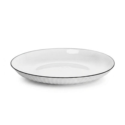 PLATO REDONDO 23CM CON BORDE NEGRO LH-3816