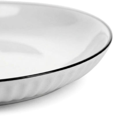 PLATO REDONDO 23CM CON BORDE NEGRO LH-3816