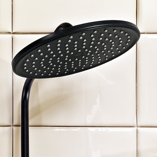 ROSETA REDONDA 23CM NEGRA PARA DUCHA LH-3296