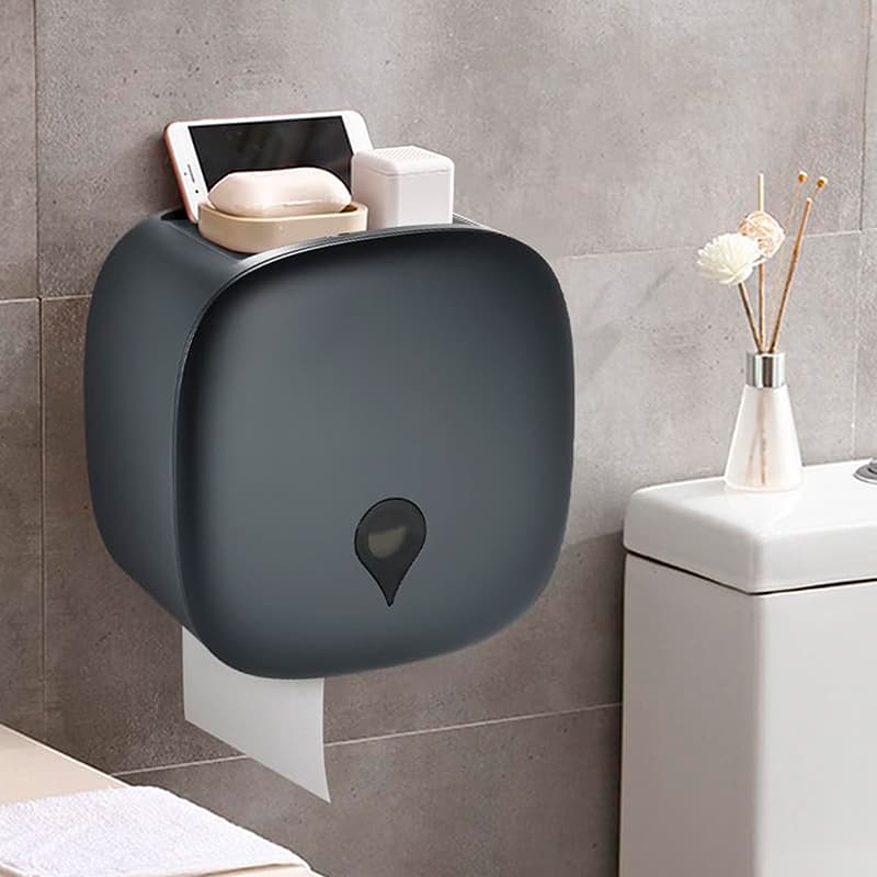 PORTA ROLLO PLASTICO NEGRO PAPEL HIGIENICO LH3789