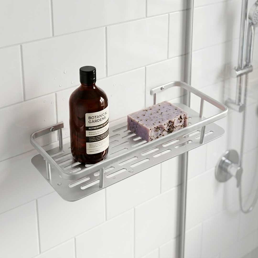 REPISA PARA DUCHA ALUMINIO PLATEADO 30X13CM H-3271