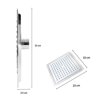 ROSETA CUADRADA 23CM CROMADA PARA DUCHA LH-3298