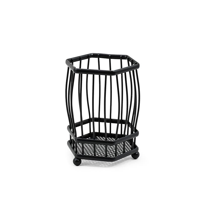CUBIERTERO ESCURRIDOR HEXAGONO 10CM NEGRO LH-3659