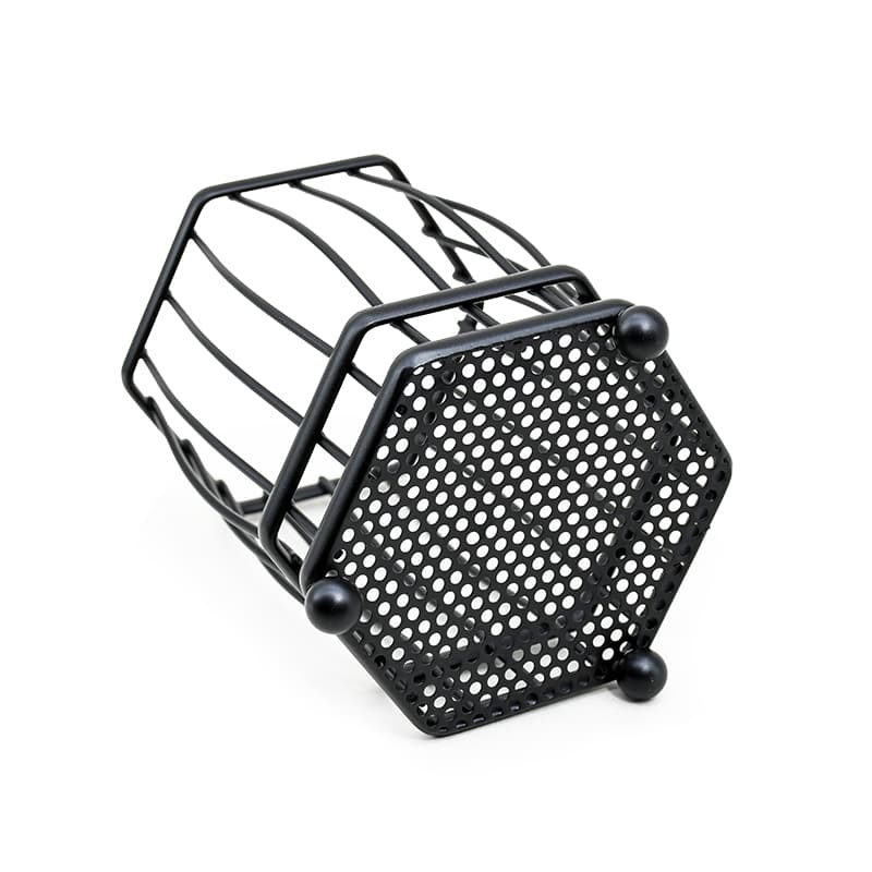 CUBIERTERO ESCURRIDOR HEXAGONO 10CM NEGRO LH-3659