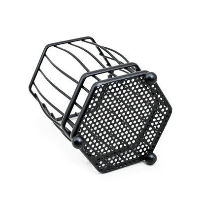 CUBIERTERO ESCURRIDOR HEXAGONO 10CM NEGRO LH-3659