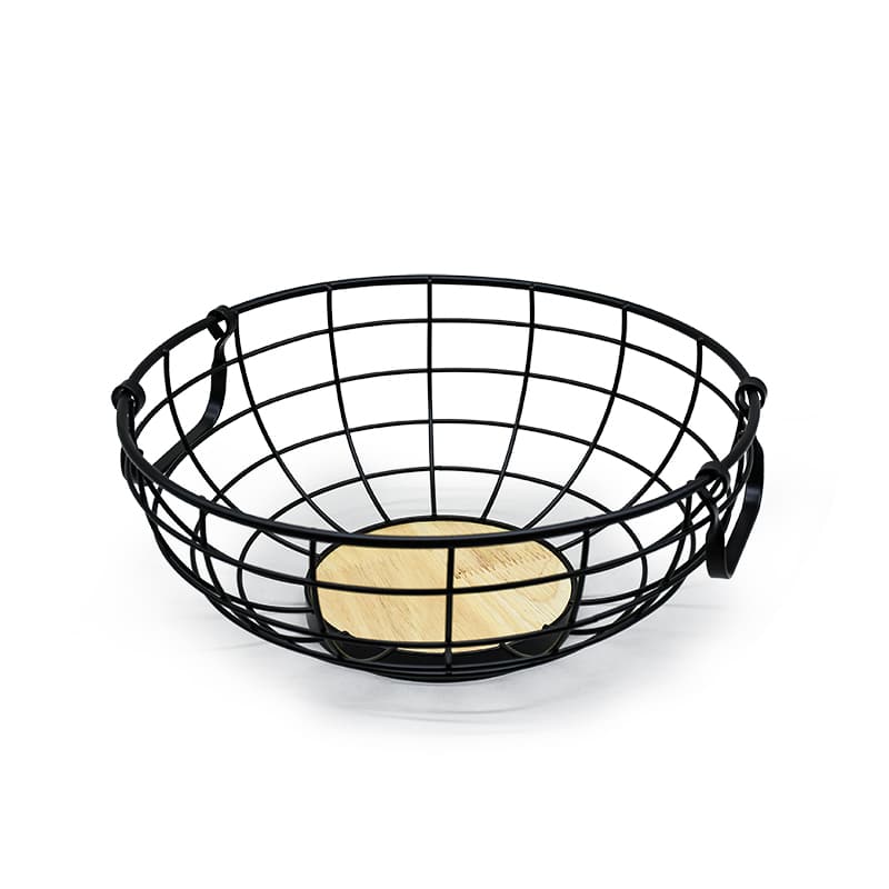 CESTO FRUTAS REDOND METAL Y MADERA 30CM LH-3657