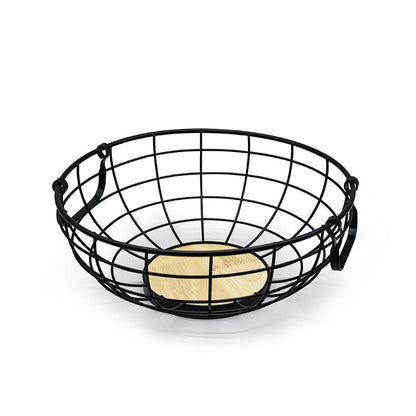 CESTO FRUTAS REDOND METAL Y MADERA 30CM LH-3657