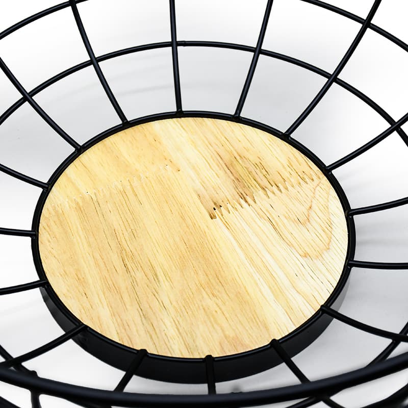 CESTO FRUTAS REDOND METAL Y MADERA 30CM LH-3657