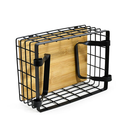 CESTO FRUTAS RECTANGULAR METAL/MAD 26X19CM LH3667