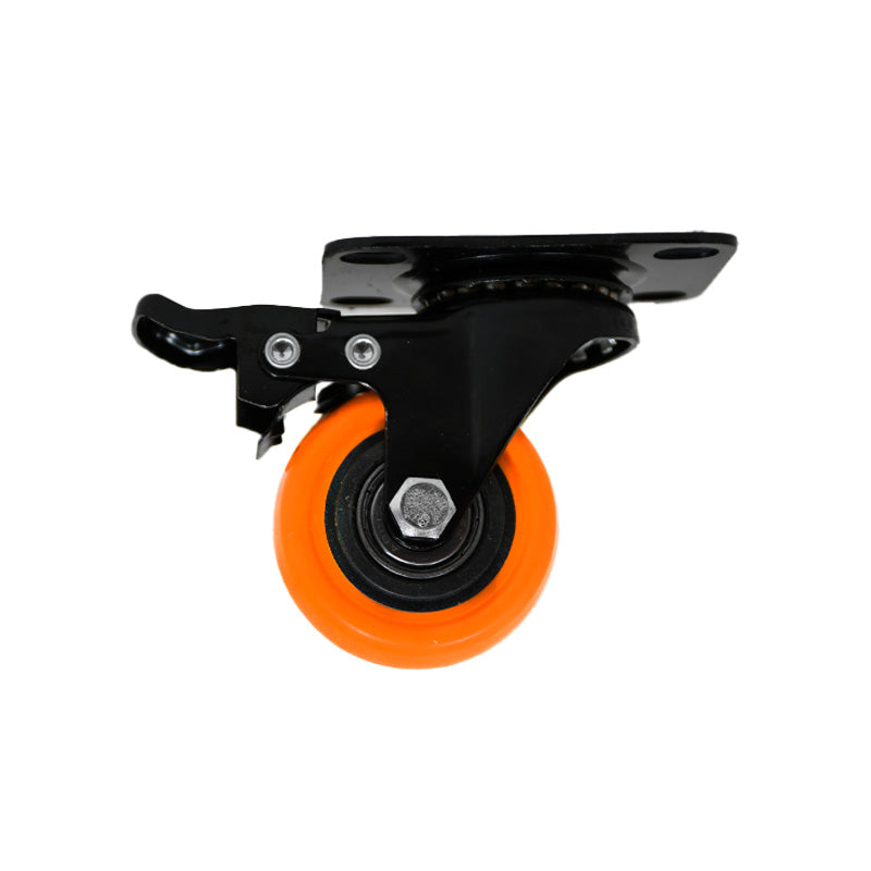 RUEDA NARANJA GIRATORIA C/FRENO 2″ LH-3457