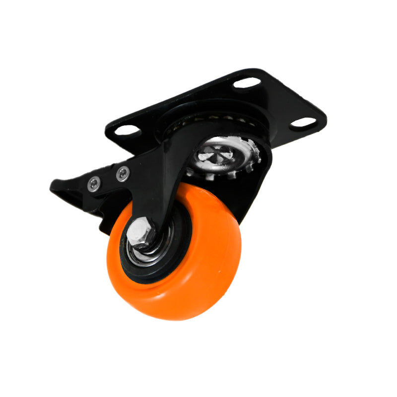 RUEDA NARANJA GIRATORIA C/FRENO 2″ LH-3457