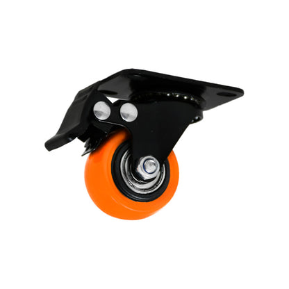 RUEDA NARANJA GIRATORIA C/FRENO 1 1/2″ LH-3456