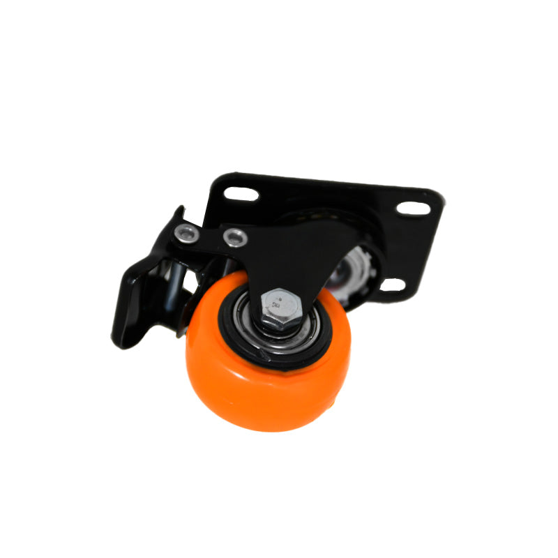 RUEDA NARANJA GIRATORIA C/FRENO 1 1/2″ LH-3456