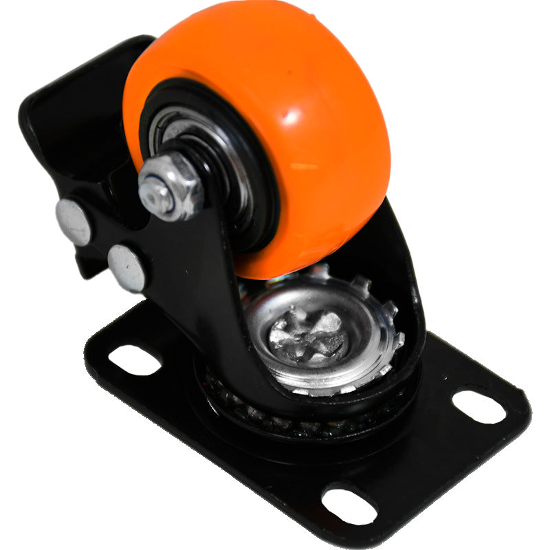 RUEDA NARANJA GIRATORIA C/FRENO 1 1/2″ LH-3456