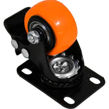 RUEDA NARANJA GIRATORIA C/FRENO 1 1/2″ LH-3456
