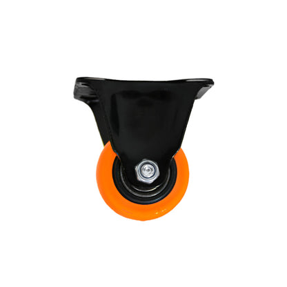 RUEDA 2 BASE METALICA FIJA NARANJA NEGRA LH-3447
