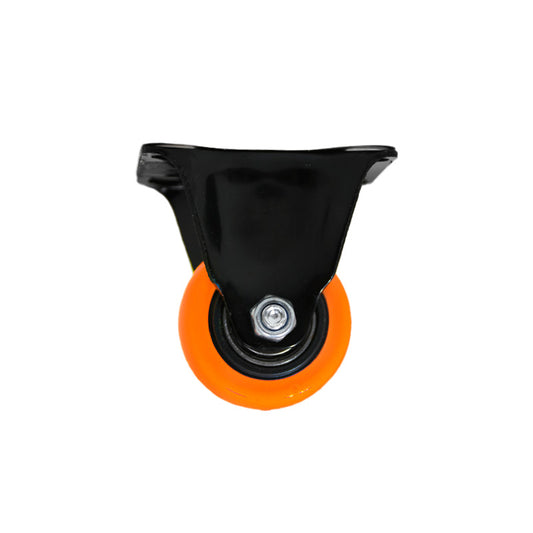 RUEDA 2 BASE METALICA FIJA NARANJA NEGRA LH-3447