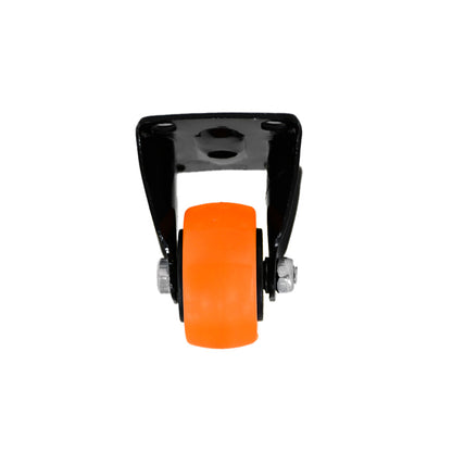 RUEDA 1.5 BASE METALICA FIJA NARANJA NEGRA LH-3446
