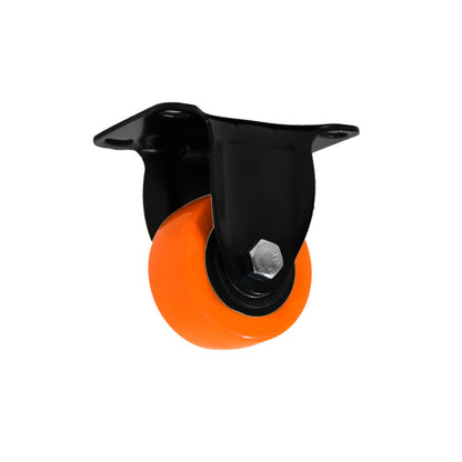RUEDA 1.5 BASE METALICA FIJA NARANJA NEGRA LH-3446