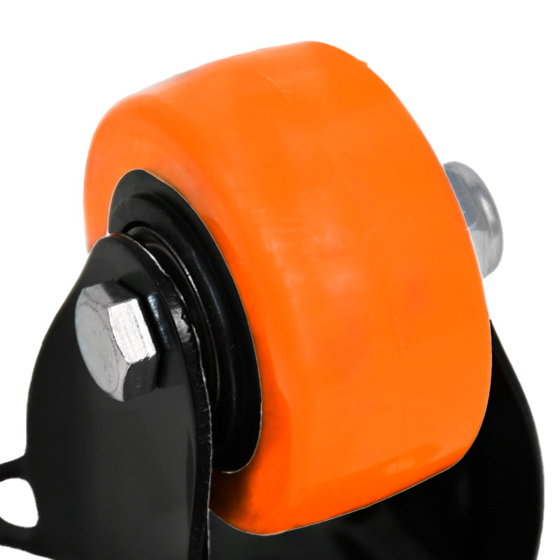 RUEDA 1.5 BASE METALICA FIJA NARANJA NEGRA LH-3446