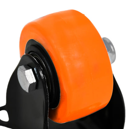 RUEDA 2 BASE METALICA FIJA NARANJA NEGRA LH-3447