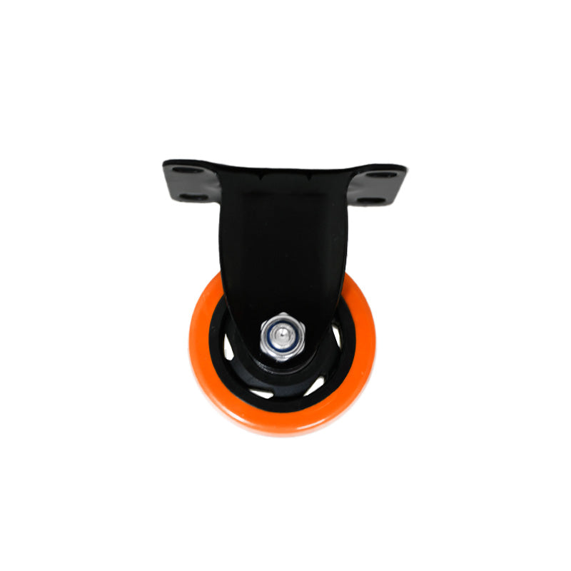 RUEDA 2.5 BASE METALICA FIJA NARANJA NEGRA LH-3448