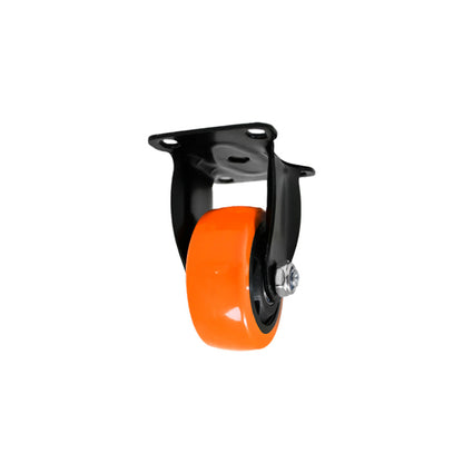 RUEDA 2.5 BASE METALICA FIJA NARANJA NEGRA LH-3448