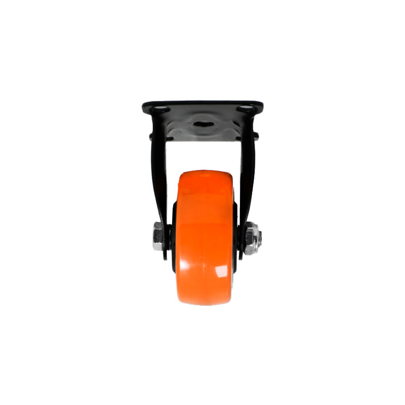 RUEDA 2.5 BASE METALICA FIJA NARANJA NEGRA LH-3448