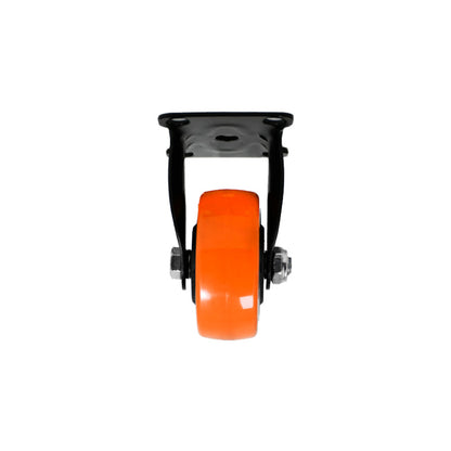 RUEDA 2.5 BASE METALICA FIJA NARANJA NEGRA LH-3448