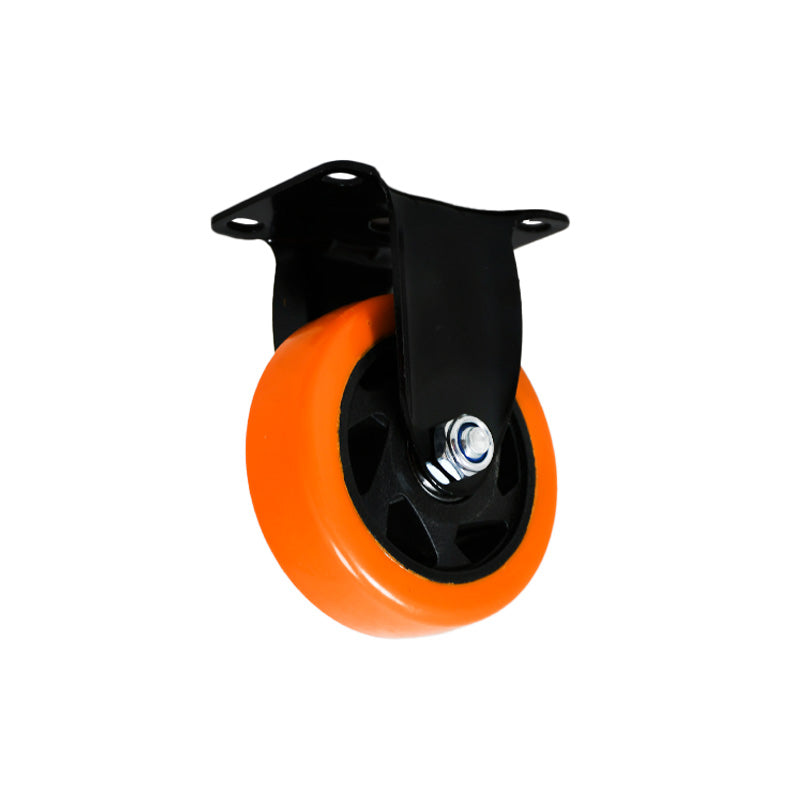 RUEDA 4 BASE METALICA FIJA NARANJA NEGRA LH-3450