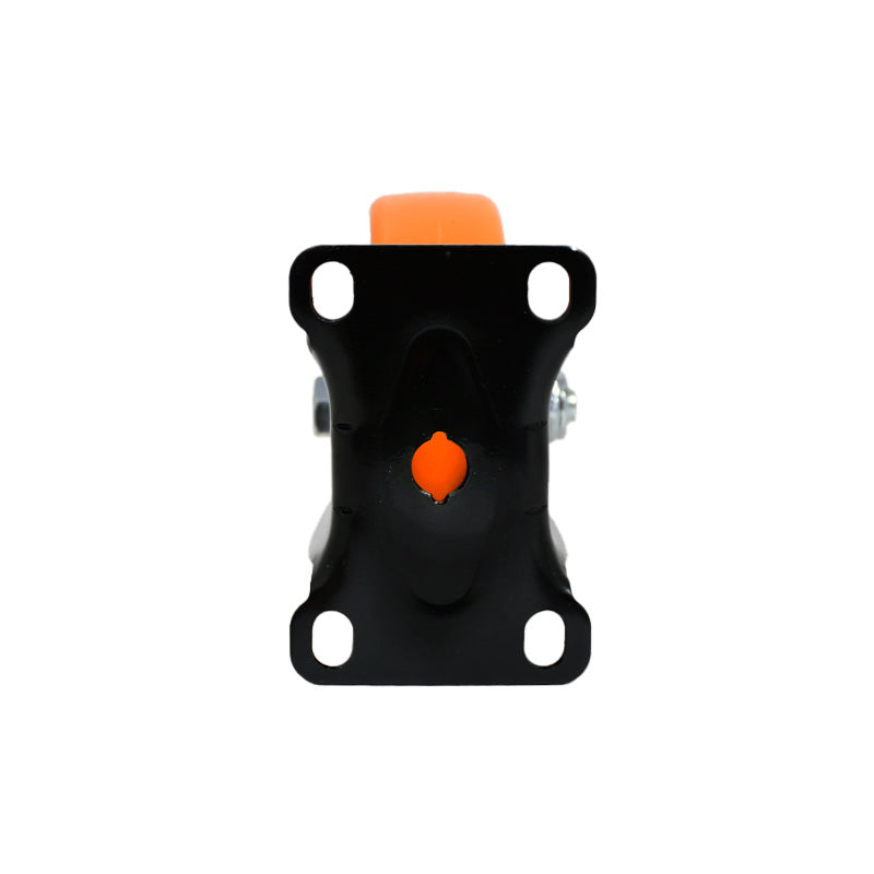 RUEDA 4 BASE METALICA FIJA NARANJA NEGRA LH-3450