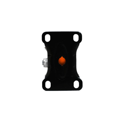 RUEDA 3 BASE METALICA FIJA NARANJA NEGRA LH-3449