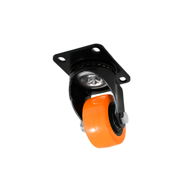 RUEDA 2 BASE METAL GIRATORIA NARANJA NEGRA LH-3452