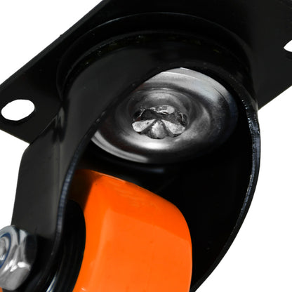 RUEDA 2 BASE METAL GIRATORIA NARANJA NEGRA LH-3452
