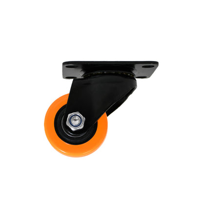 RUEDA 2 BASE METAL GIRATORIA NARANJA NEGRA LH-3452