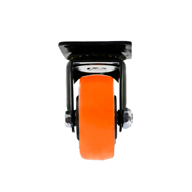 RUEDA 3 BASE METAL GIRATORIA NARANJA NEGRA LH-3454
